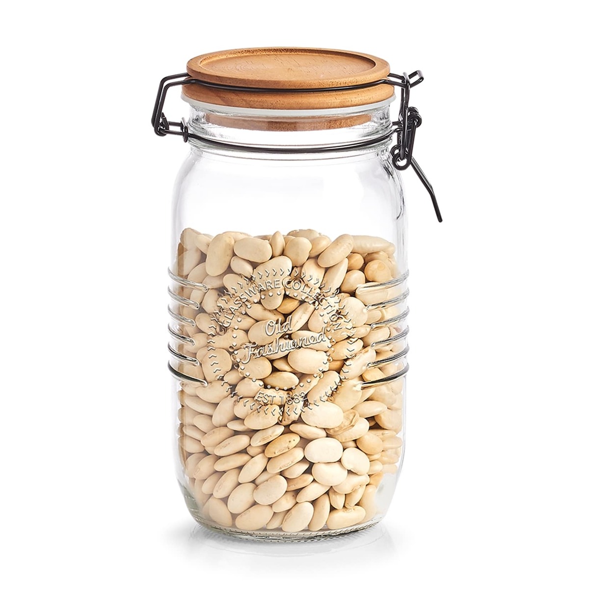 Bild 1 von neuetischkultur Vorratsglas mit Bügelverschluß Holzdeckel
