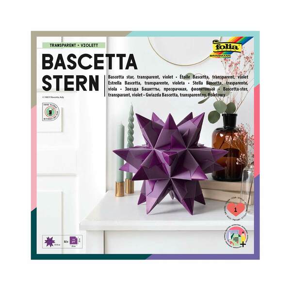 Bild 1 von Bascetta-Stern Bastelset 32 Blatt 20 x 20 cm Transparentpapier violett