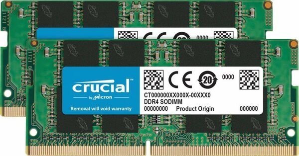 Bild 1 von Crucial 32GB Kit (2 x 16GB) DDR4-3200 SODIMM Laptop-Arbeitsspeicher