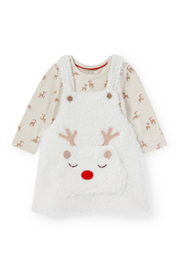 C&A Rudolf-Baby-Weihnachts-Outfit-2 teilig, Weiß, Größe: 56