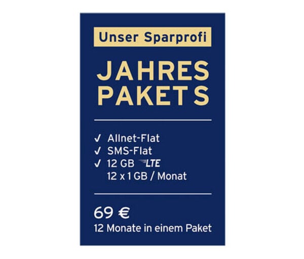 Bild 1 von Jahrespaket S mit 12 GB inkl. SIM-Karte