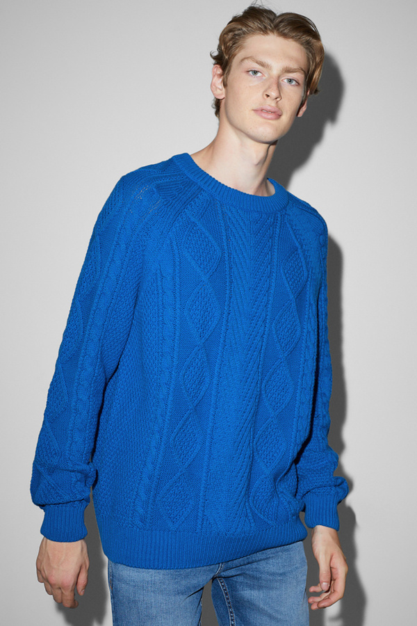 Bild 1 von C&A Pullover-Zopfmuster, Blau, Größe: XS
