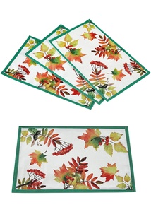 Tischsets mit Blätterdruck (4er Pack)