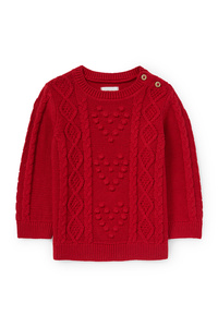 C&A Baby-Pullover-Zopfmuster, Rot, Größe: 68