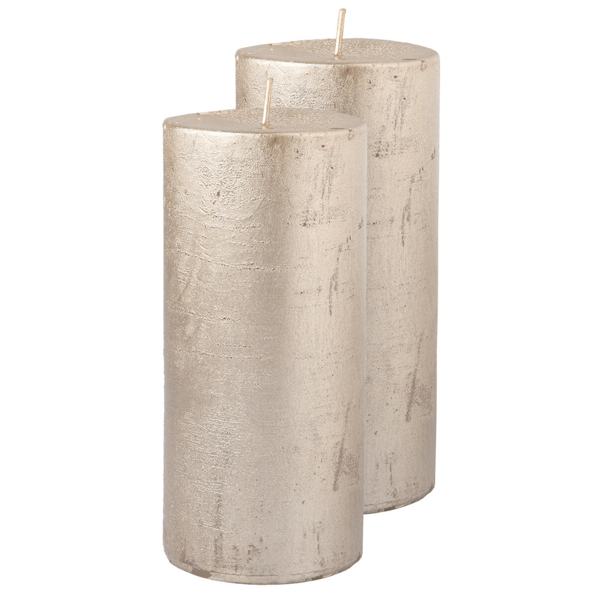 Bild 1 von 2 große Kerzen im Metallic-Look