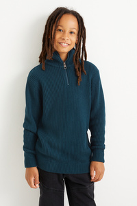 C&A Pullover-gerippt, Blau, Größe: 170