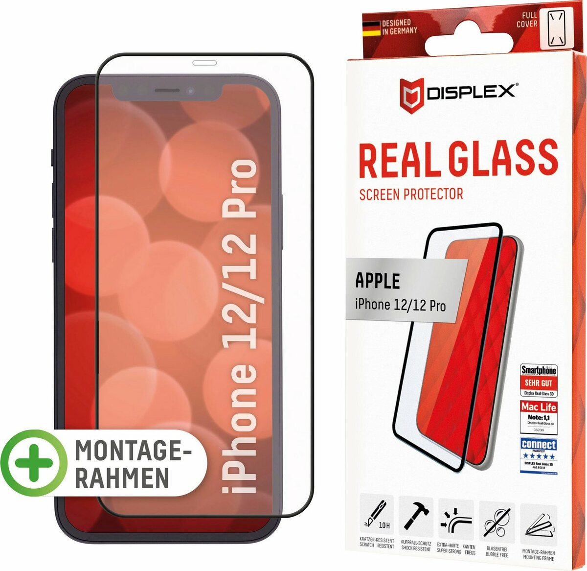 Bild 1 von Displex DISPLEX Real Glass Panzerglas für Apple iPhone 12/12 Pro (6,1) für Apple iPhone 12 / 12 Pro, Displayschutzglas, 1 Stück
