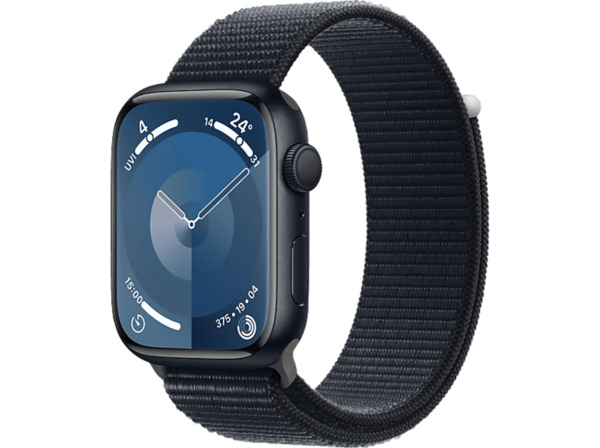 Bild 1 von APPLE Watch Series 9 GPS 45 mm Smartwatch Aluminium Textil Carbon Neutral, 130 - 200 mm, Mitternacht