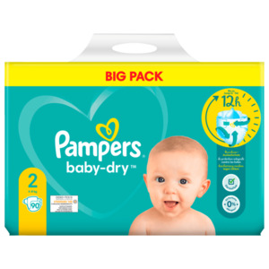 Pampers Baby-Dry Windeln Gr.2 4-8kg Big Pack 90 Stück
