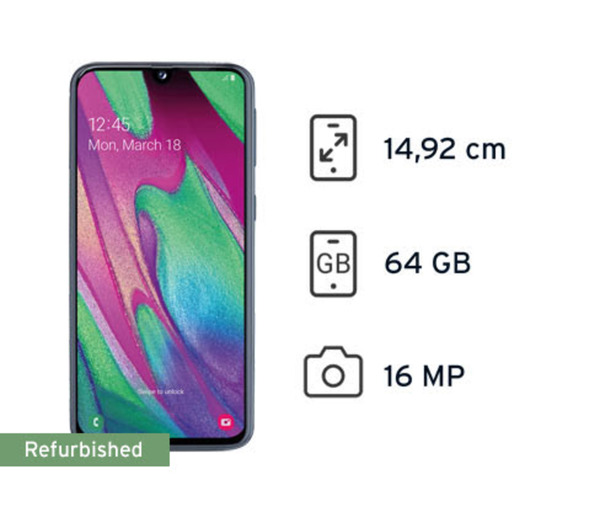 Bild 1 von Samsung Galaxy A40 schwarz (Refurbished)