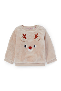 C&A Rudolf-Baby-Weihnachts-Sweatshirt, Braun, Größe: 68