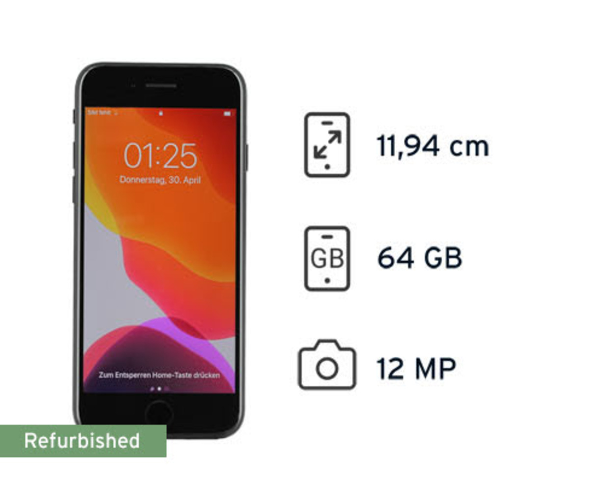 Bild 1 von Apple iPhone SE 2020 64 GB schwarz (Refurbished)