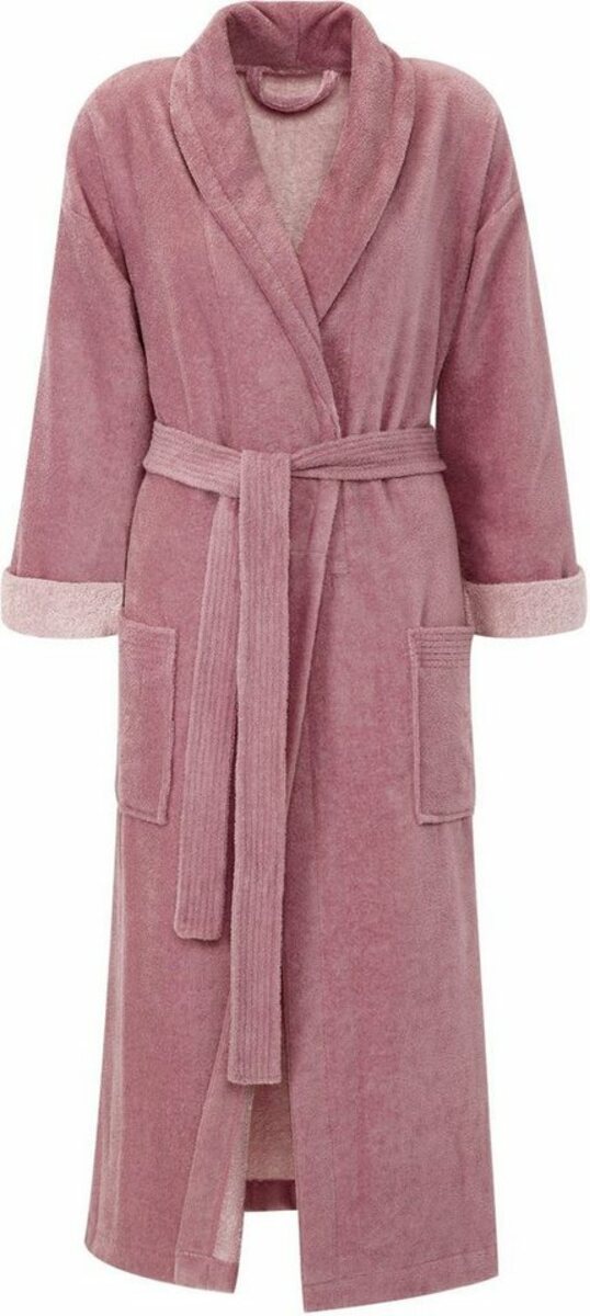 Bild 1 von Gözze Unisex-Bademantel Turin, Langform, Baumwoll-Mix, Schalkragen, Gürtel, für Damen & Herren, mit Gürtel und zwei aufgesetzten Taschen, lang