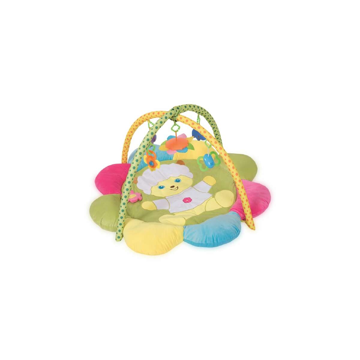 Bild 1 von Lorelli Spielmatte Krabbeldecke Lamm Spielbogen bunte Farben Spiegel Rassel grün