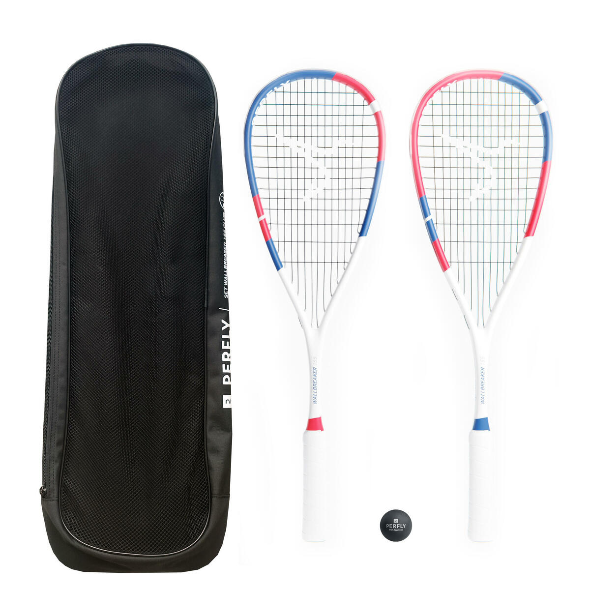 Bild 1 von Squashschläger-Set Wallbreaker 155g Club - 2 Schläger, 1 Ball mit rotem Punkt