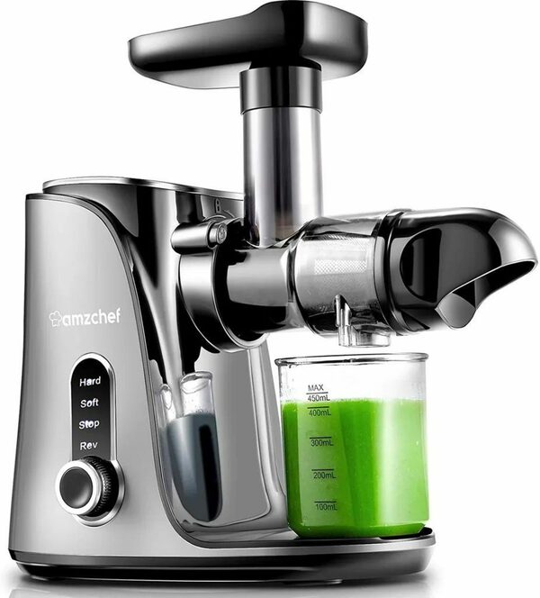 Bild 1 von AMZCHEF Slow Juicer GM3001, 150,00 W, Gemüse und Obst, Einfaches Be- und Entladen