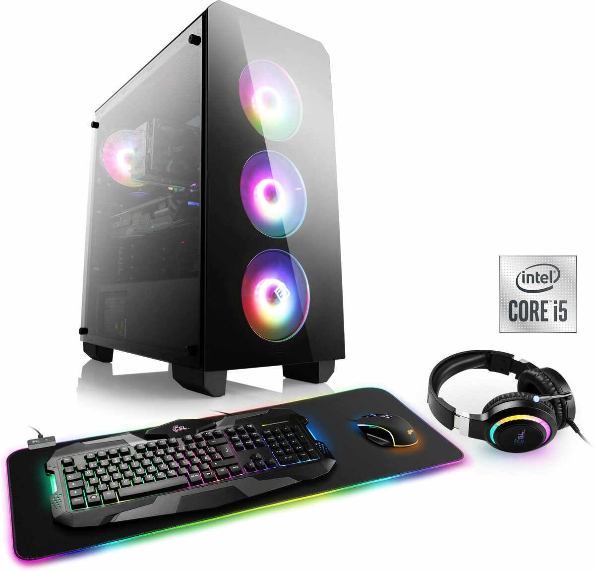 Bild 1 von CSL Speed V25112 Gaming-PC (Intel® Core i5 10400F, GeForce RTX 3060, 16 GB RAM, 1000 GB SSD, Luftkühlung)