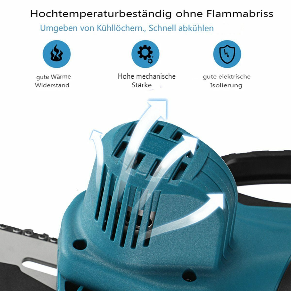 Bild 4 von Insma Akku-Bandsäge, 1200W Schnurloses Mini-Kettensägen-Kit, 6 Zoll Einhand-Elektrosäge 10000 U/min mit 2 Akku 9000mAh 6m/s