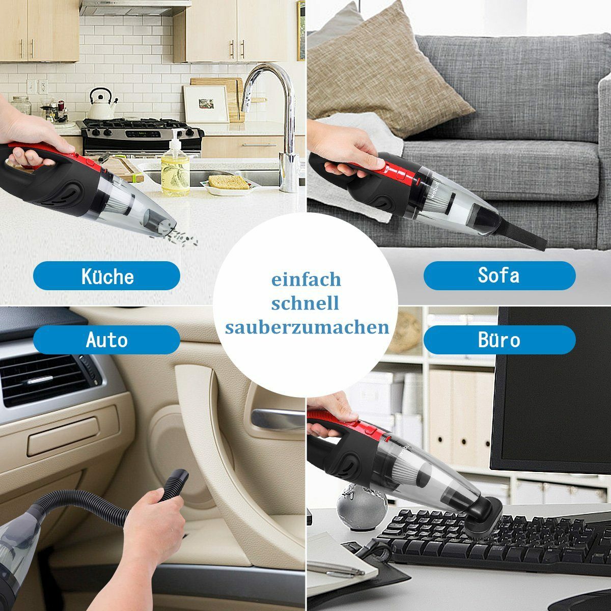 Bild 2 von AUDEW Akku-Handstaubsauger, 120,00 W, kabellos 3500PA für Auto Haus