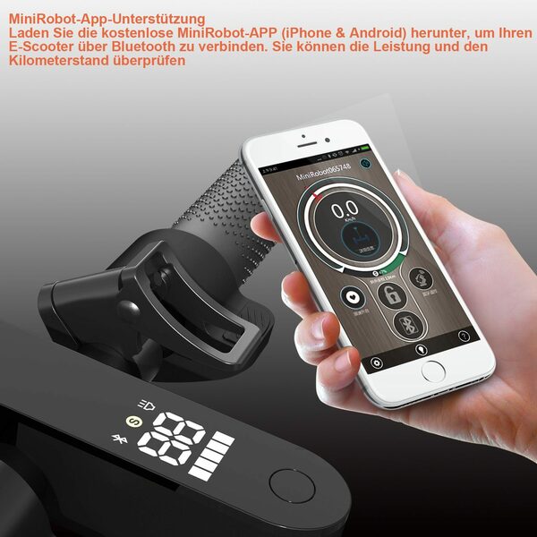 Bild 4 von LETGOSPT E-Scooter Elektro Scooter mit Straßenzulassung ABE bis 120kg, 30km Reichweite, 350,00 W, 20,00 km/h, Doppelte Stoßdämpfung 8,5 Zoll Wabenreifen Faltbarer Elektroroller