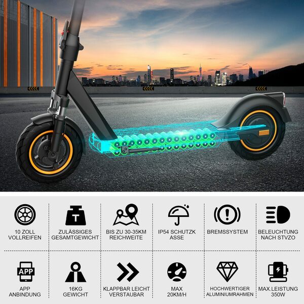 Bild 3 von HITWAY E-Scooter 8,5 Zoll Klappbar E-roller 36V 11,4Ah Vollreifen mit Straßenzulassung