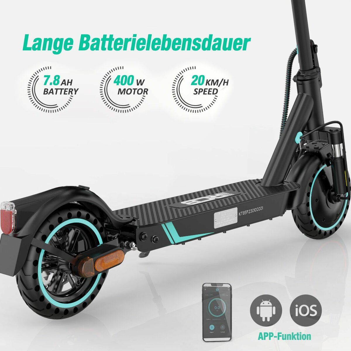 Bild 4 von RCB E-Scooter, 8.5" E-roller mit Straßenzulassung ABE, Max rang 25km mit APP