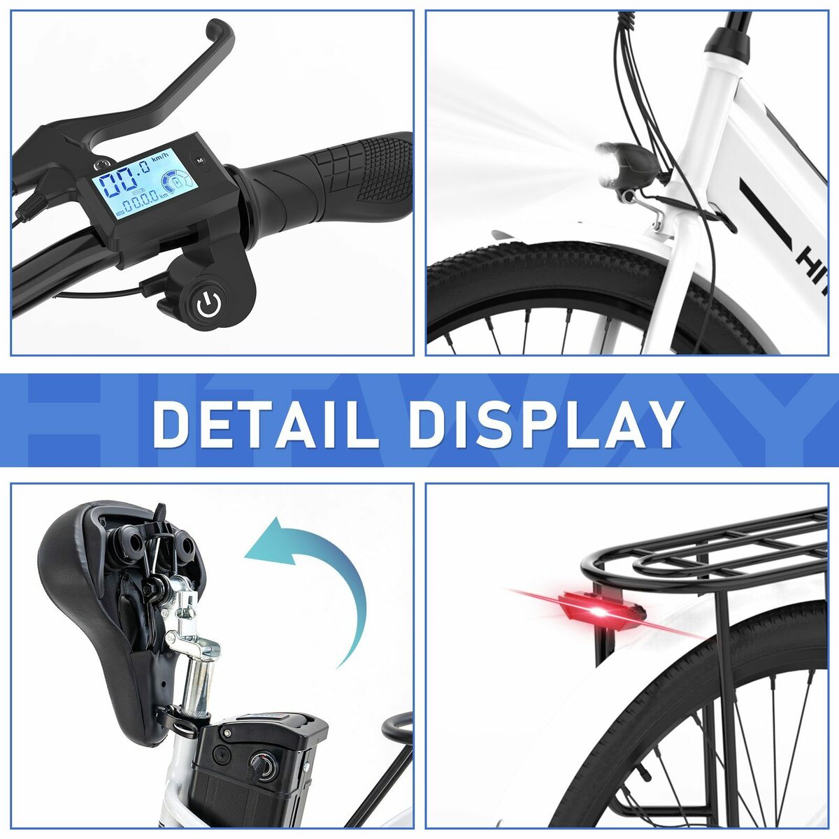 Bild 4 von HITWAY E-Bike, 250W E-fahrräde 36V8.4AH Abnehmbarer Akku Hollandräder