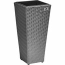 Bild 1 von Gartenfreude Pflanzkübel Polyrattan konisch 28 cm x 28 cm Grau