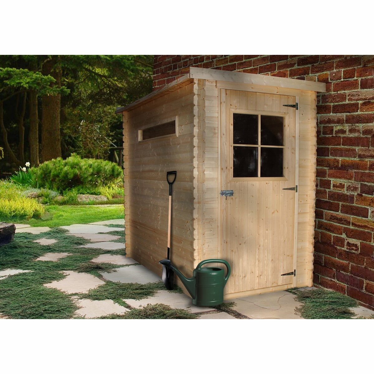 Bild 1 von TIMBELA Gartenhaus/Gerätehaus Holz M306+M306G 2,63 m² mit 2 Fenstern und mit Boden