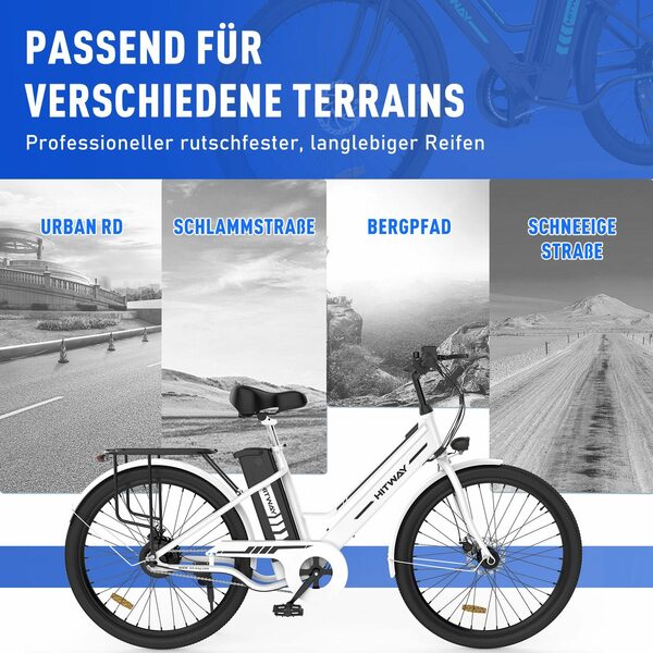 Bild 3 von HITWAY E-Bike, 250W E-fahrräde 36V8.4AH Abnehmbarer Akku Hollandräder