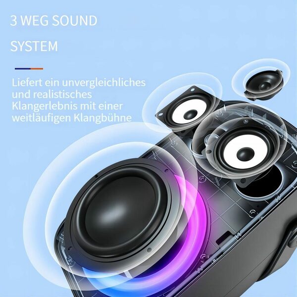 Bild 2 von Tronsmart Halo 100 Stereo Bluetooth-Lautsprecher (Bluetooth, 60 W, Prächtige Lichteffekte)