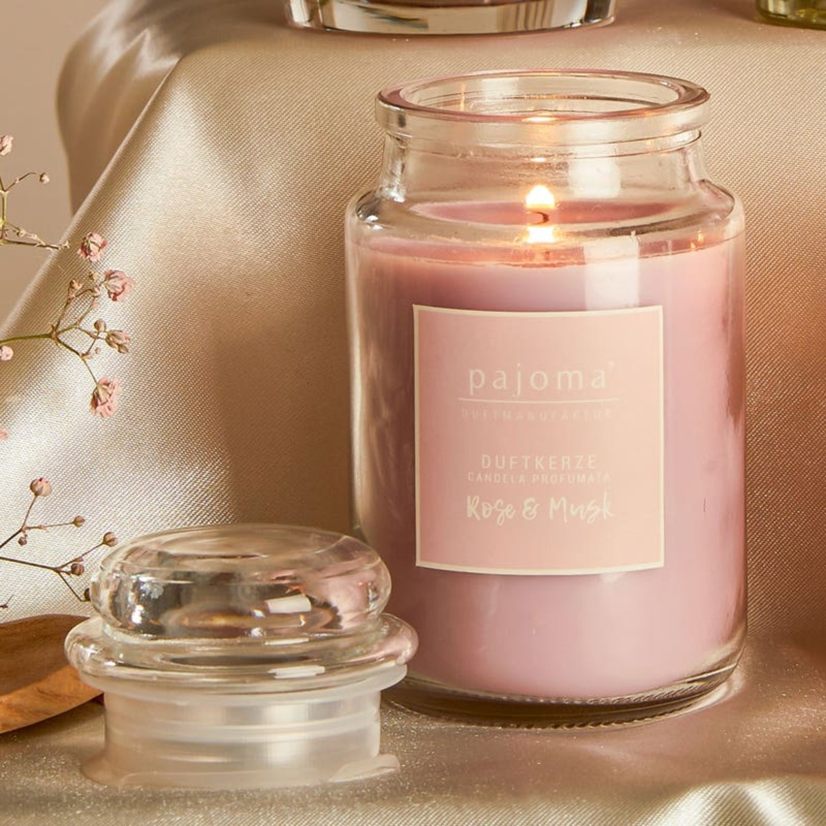 Bild 1 von Pajoma Duftkerze im Bonbon-Glas, Rose & Musk, ca. 140g