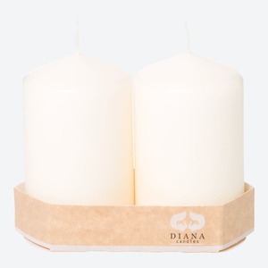 Diana Kerzen Stumpenkerzen in verschiedenen Farben, ca. 6x10cm, 2er-Set