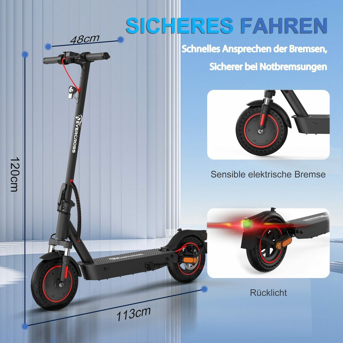 Bild 4 von Evercross E-Scooter, mit Straßenzulassung Max 35km E-roller mit app max 20km/h Mit ABE