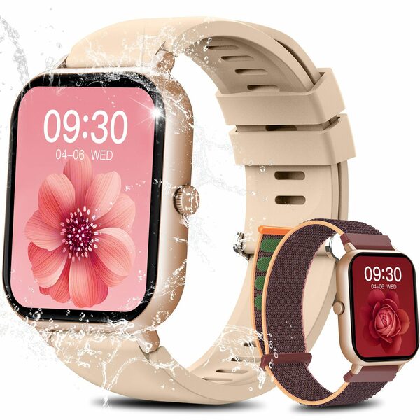 Bild 1 von Yuede Smartwatch, Fitness Tracker uhr mit Anruffunktion für Damen und Herren Smartwatch (Quadratischer 1,85''-Voll-Touch-Farbdisplay Zoll Zoll) Gesundheits-Smartwatch mit Blutsauerstoff, Blutdr