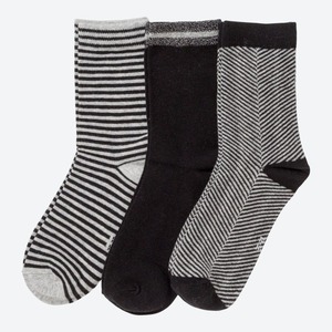 Damen-Socken mit verschiedenen Mustern, 3er-Pack