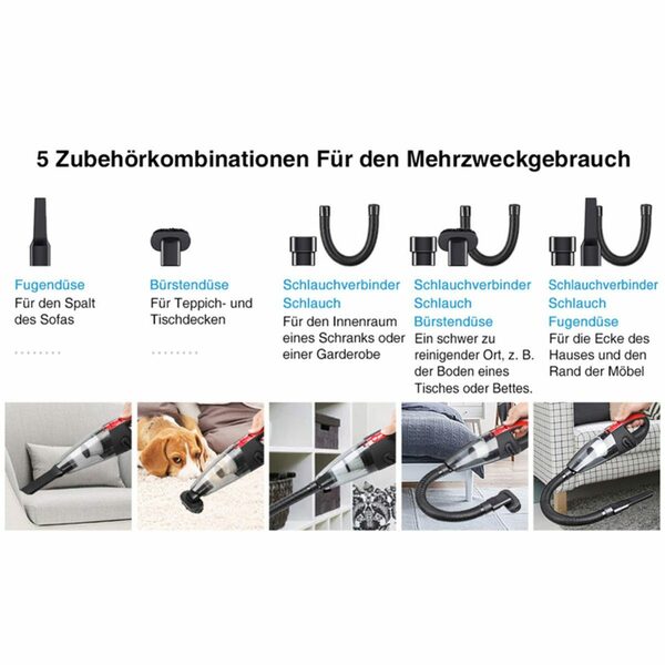 Bild 3 von AUDEW Akku-Handstaubsauger, 120,00 W, kabellos 3500PA für Auto Haus