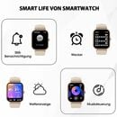 Bild 4 von Yuede Smartwatch, Fitness Tracker uhr mit Anruffunktion für Damen und Herren Smartwatch (Quadratischer 1,85''-Voll-Touch-Farbdisplay Zoll Zoll) Gesundheits-Smartwatch mit Blutsauerstoff, Blutdr