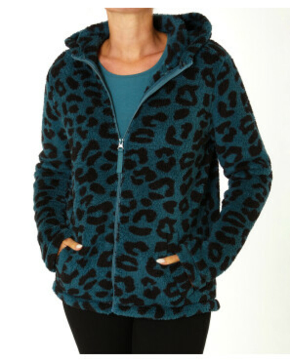 Bild 1 von Fleecejacke mit Leoprint
       
      Janina Kapuze
   
      Leopardendruck