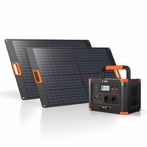 GRECELL Stromerzeuger 500W Tragbare Powerstation Kit mit 2*100W Solarpanel, (1-tlg), für Outdoor Camping Solar Generator