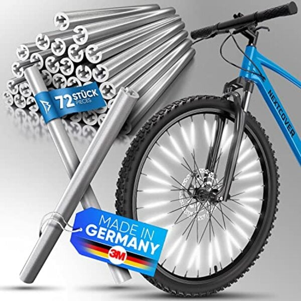 Bild 1 von Nextcover® Speichenreflektoren Fahrrad [3M Scotchlite] für maximale Sichtbarkeit bei Nacht I StVZO zugelassene Speichen Reflektoren Fahrrad I Fahrrad Reflektoren I Alternative zu Katzenaugen Fahrra