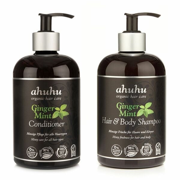 Bild 1 von ahuhu organic hair care Ginger Mint Hair & Body Shampoo Conditioner je 500ml