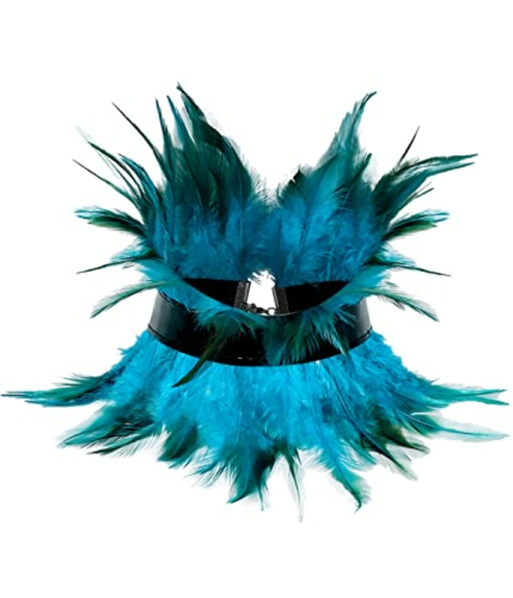 Gothic Feder-Armband Mit Schnappverschluss – Lila-blau, Für Cosplay, Halloween & Partys