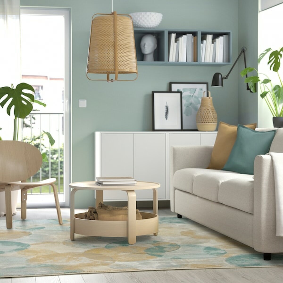 Bild 2 von UTTAG  Teppich Kurzflor, Kreise/hellbeige