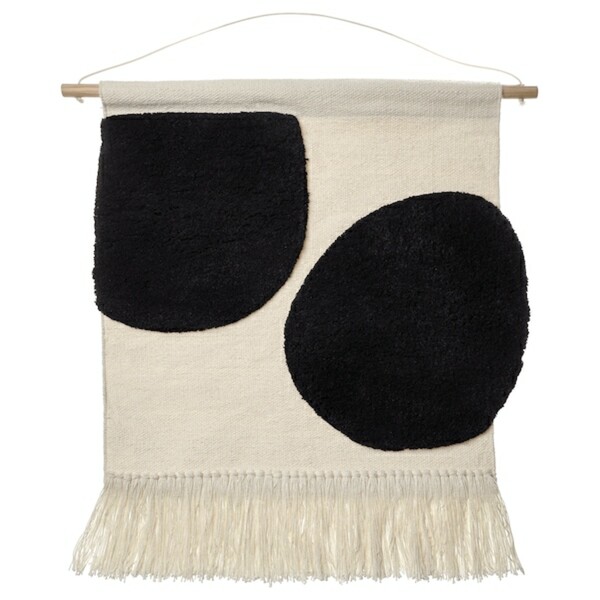 Bild 1 von BLANDSKOG  Wandteppich, beige/schwarz