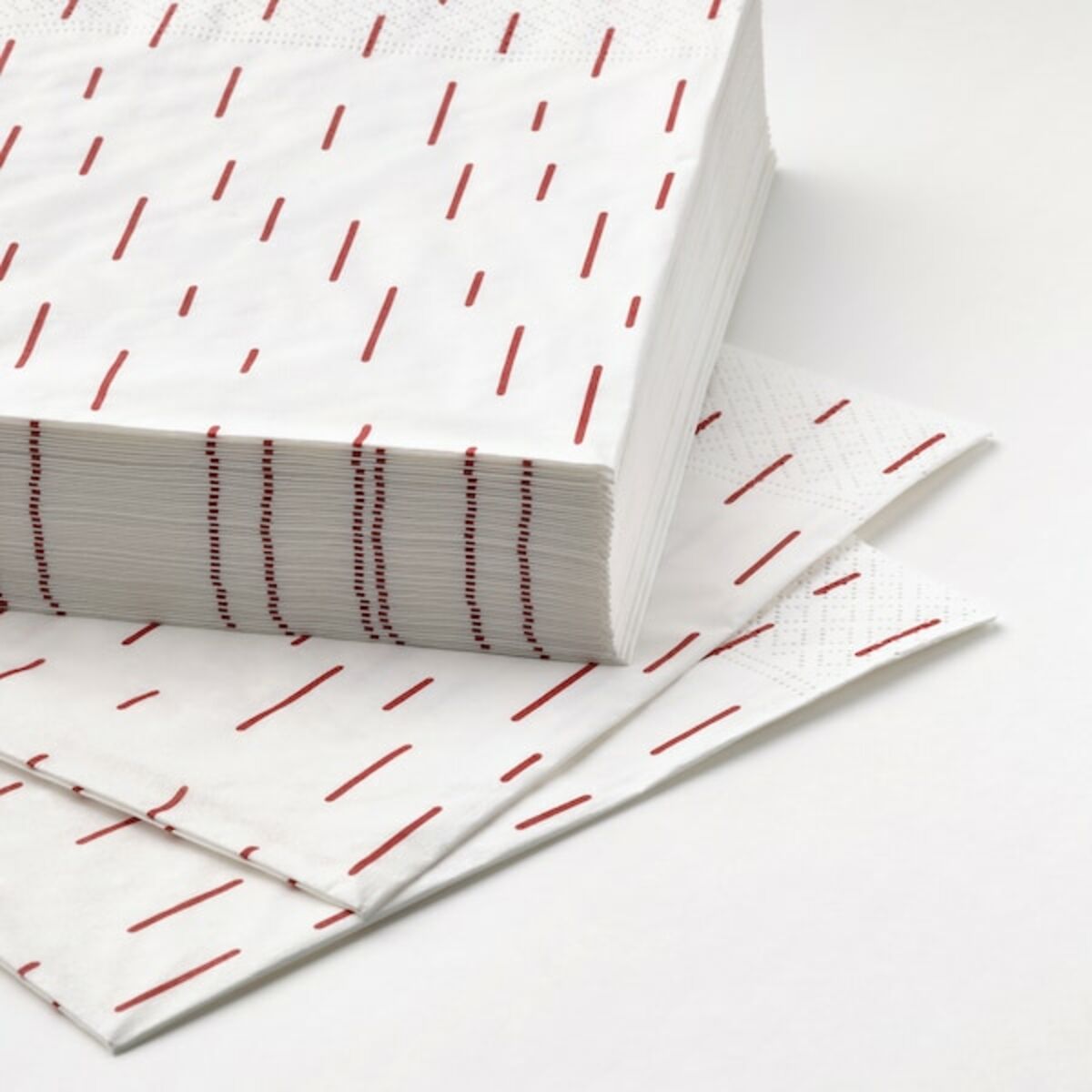 Bild 3 von SNÖKRABBA  Papierserviette, gemustert leuchtend rot/weiß