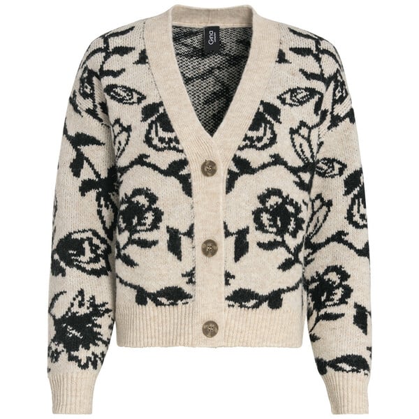 Bild 1 von Damen Strickjacke mit Blumen allover