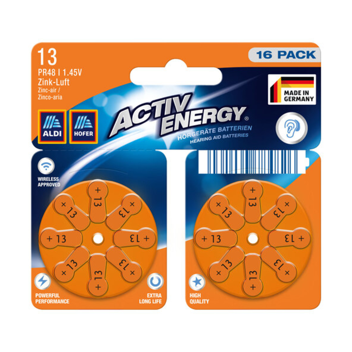 Bild 1 von Hörgeräte-Batterien-Postalbox, 64 Stück, Gr. 13