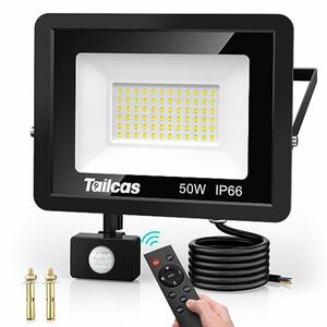 Tailcas LED Strahler mit Bewegungsmelder Außen, IP66 Wasserdicht Aussenleuchte für Garten Garage Innenhöfe