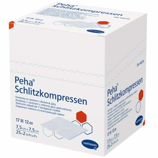 Bild 1 von Peha Schlitzkompressen steril 7,5 x 7,5 cm 50 St